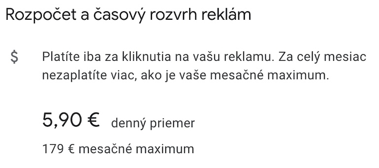 nastavenie google reklamy pre stolárov denný rozpočet